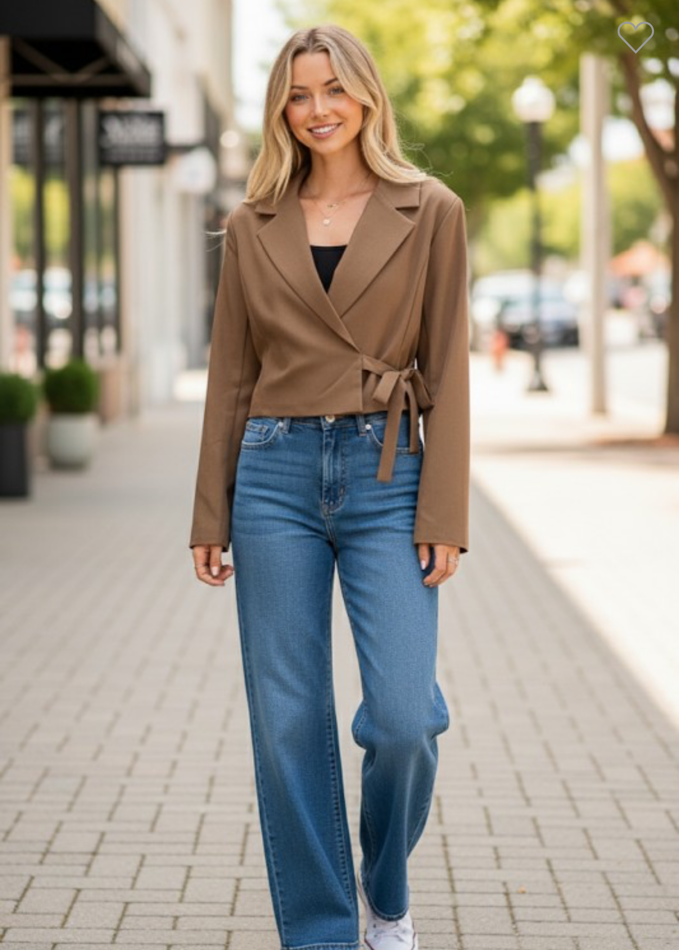 Cropped Wrap-style Blazer