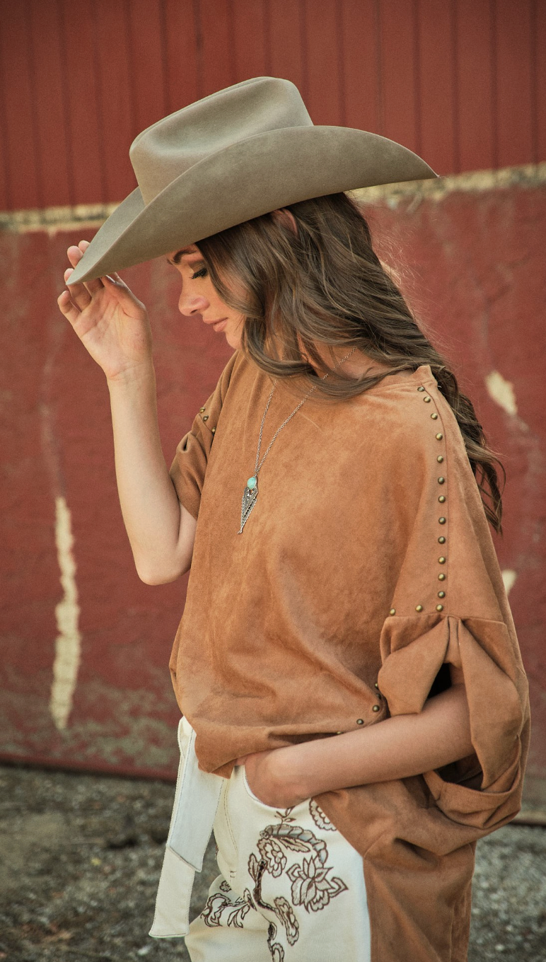 Studded High Low Oversized Tee